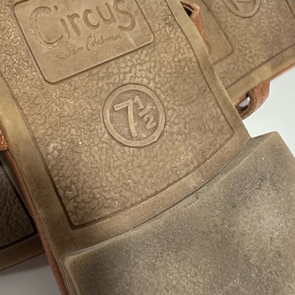 CIRCUS by SAM EDELMAN Womens Canyon Vegan Brown Leather Thongs Flip Flop SZ 71/2 - Picture 7 of 8